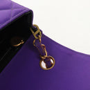 CHANEL Matelasse 25 Chain Shoulder Bag Nylon Purple Gold CC Auth 146533SM-21