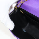 CHANEL Matelasse 25 Chain Shoulder Bag Nylon Purple Gold CC Auth 146533SM-25