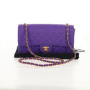 CHANEL Matelasse 25 Chain Shoulder Bag Nylon Purple Gold CC Auth 146533SM-32