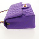 CHANEL Matelasse 25 Chain Shoulder Bag Nylon Purple Gold CC Auth 146533SM-5