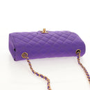 CHANEL Matelasse 25 Chain Shoulder Bag Nylon Purple Gold CC Auth 146533SM-7