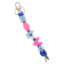 LOUIS VUITTON Porte Cles LV Play Key Holder rubber Blue Pink MP3458 Auth 146540-1