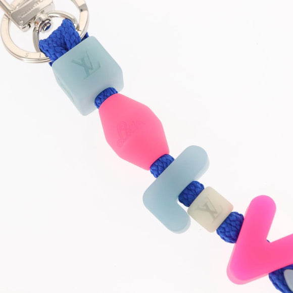 LOUIS VUITTON Porte Cles LV Play Key Holder rubber Blue Pink MP3458 Auth 146540