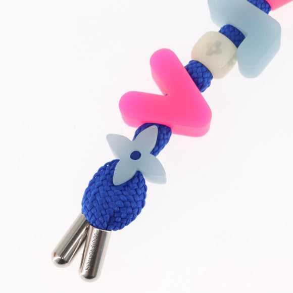 LOUIS VUITTON Porte Cles LV Play Key Holder rubber Blue Pink MP3458 Auth 146540