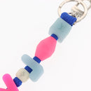 LOUIS VUITTON Porte Cles LV Play Key Holder rubber Blue Pink MP3458 Auth 146540-7