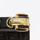 FENDI Zucca Canvas Hand Bag Black Brown Auth 146546V-14