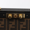 FENDI Zucca Canvas Hand Bag Black Brown Auth 146546V-16