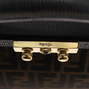 FENDI Zucca Canvas Hand Bag Black Brown Auth 146546V-17