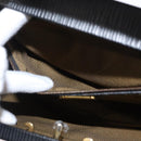 FENDI Zucca Canvas Hand Bag Black Brown Auth 146546V-23