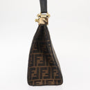 FENDI Zucca Canvas Hand Bag Black Brown Auth 146546V-4