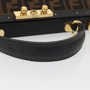 FENDI Zucca Canvas Hand Bag Black Brown Auth 146546V-7