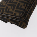 FENDI Zucca Canvas Mamma Baguette Shoulder Bag Black Brown Auth 146548V-17