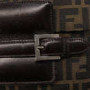 FENDI Zucca Canvas Mamma Baguette Shoulder Bag Black Brown Auth 146548V-20