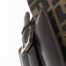 FENDI Zucca Canvas Mamma Baguette Shoulder Bag Black Brown Auth 146548V-21