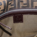 FENDI Zucca Canvas Mamma Baguette Shoulder Bag Black Brown Auth 146548V-23