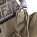 FENDI Zucca Canvas Mamma Baguette Shoulder Bag Black Brown Auth 146548V-24
