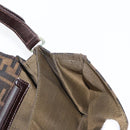 FENDI Zucca Canvas Mamma Baguette Shoulder Bag Black Brown Auth 146548V-28