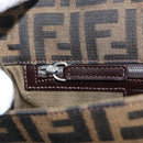 FENDI Zucca Canvas Mamma Baguette Shoulder Bag Black Brown Auth 146548V-29