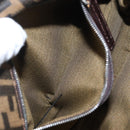 FENDI Zucca Canvas Mamma Baguette Shoulder Bag Black Brown Auth 146548V-30