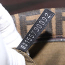 FENDI Zucca Canvas Mamma Baguette Shoulder Bag Black Brown Auth 146548V-11