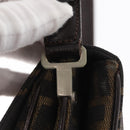FENDI Zucca Canvas Mamma Baguette Shoulder Bag Black Brown Auth 146548V-9