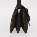 FENDI Zucca Canvas Mamma Baguette Shoulder Bag Black Brown Auth 146548V-4