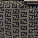FENDI Zucchino Canvas Mamma Baguette Shoulder Bag Navy Silver Auth 146550V-7