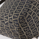FENDI Zucchino Canvas Mamma Baguette Shoulder Bag Navy Silver Auth 146550V-17