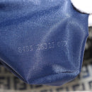FENDI Zucchino Canvas Mamma Baguette Shoulder Bag Navy Silver Auth 146550V-12