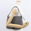 FENDI Zucchino Canvas Mamma Baguette Shoulder Bag Navy Silver Auth 146550V-27