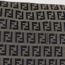 FENDI Zucchino Canvas Mamma Baguette Shoulder Bag Navy Silver Auth 146550V-3