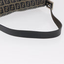 FENDI Zucchino Canvas Mamma Baguette Shoulder Bag Navy Silver Auth 146550V-9