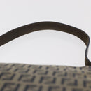 FENDI Zucchino Canvas Mamma Baguette Shoulder Bag Navy Silver Auth 146550V-14