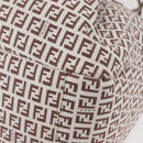 FENDI Zucchino Canvas Tote Bag White Brown Auth 146551V-14