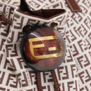 FENDI Zucchino Canvas Tote Bag White Brown Auth 146551V-18