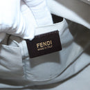 FENDI Zucchino Canvas Tote Bag White Brown Auth 146551V-19