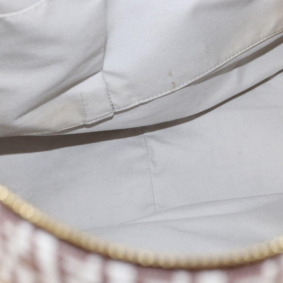 FENDI Zucchino Canvas Tote Bag White Brown Auth 146551V