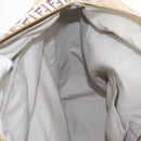 FENDI Zucchino Canvas Tote Bag White Brown Auth 146551V-21