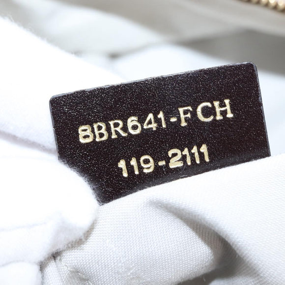 FENDI Zucchino Canvas Tote Bag White Brown Auth 146551V