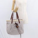 FENDI Zucchino Canvas Tote Bag White Brown Auth 146551V-24