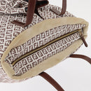 FENDI Zucchino Canvas Tote Bag White Brown Auth 146551V-6