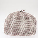 FENDI Zucchino Canvas Tote Bag White Brown Auth 146551V-5