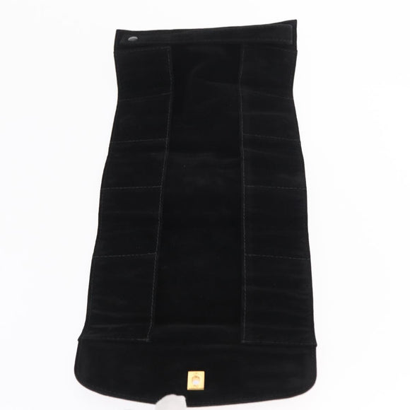 CHANEL Vanity Shoulder Bag Patent leather 2way Black Gold CC Auth 146552V