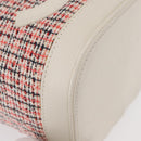 CHANEL Chain Vanity Shoulder Bag Tweed White Gold CC Auth 146553SAM-14