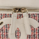 CHANEL Chain Vanity Shoulder Bag Tweed White Gold CC Auth 146553SAM-18