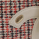 CHANEL Chain Vanity Shoulder Bag Tweed White Gold CC Auth 146553SAM-19