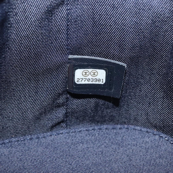 CHANEL Chain Vanity Shoulder Bag Tweed White Gold CC Auth 146553SAM