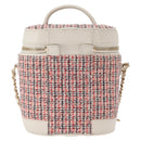 CHANEL Chain Vanity Shoulder Bag Tweed White Gold CC Auth 146553SAM-4