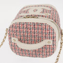 CHANEL Chain Vanity Shoulder Bag Tweed White Gold CC Auth 146553SAM-7
