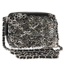 CHANEL Chain Shoulder Bag Sequin Black Silver CC Auth 146554SM-1